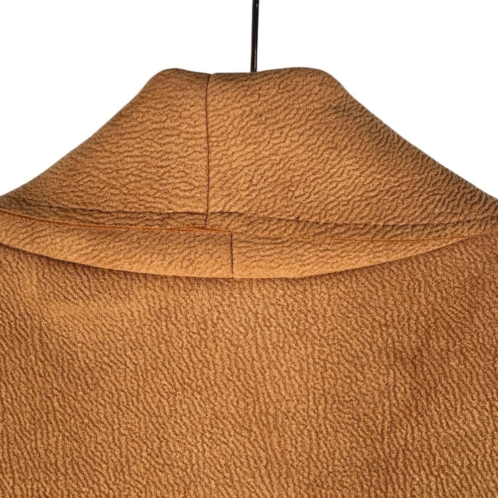 Zara Women’s Faux Suede Open Front Coat Size Large Casual Soft Long Jacket Tan - Picture 5 of 9